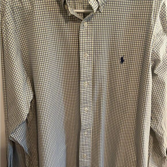 Ralph Lauren Blue and Yellow Dress Shirt Classic Style - Picture 1 of 9